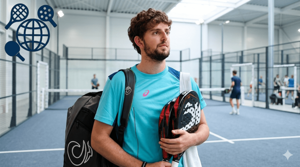 Miguel Yanguas performing a smash – rising star padel player 2026