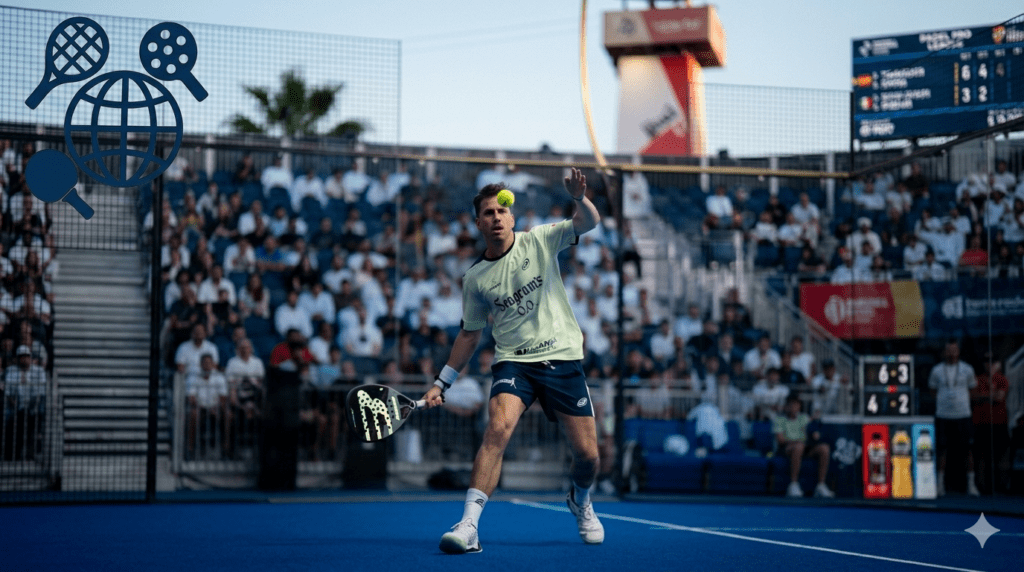 Paquito Navarro controlling the game at net – experienced padel player